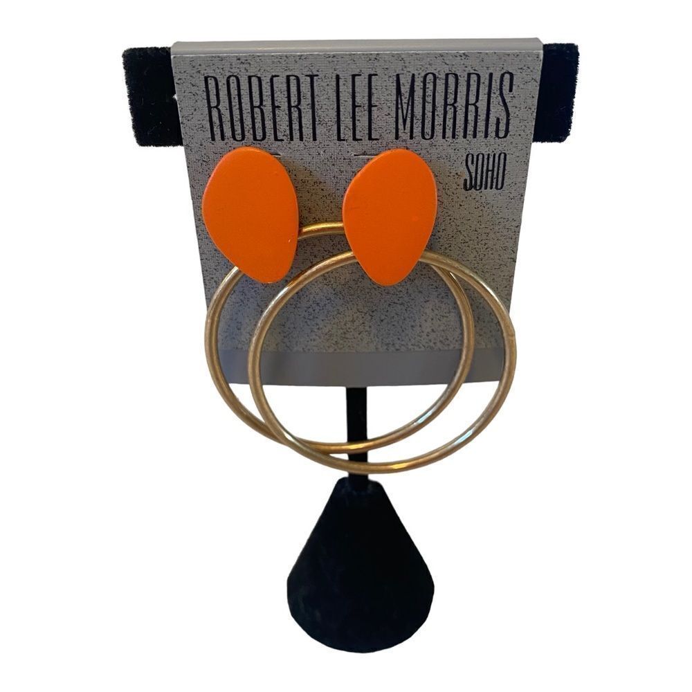 Robert Lee Morris SoHo Gold w/ Orange Accent Hoops